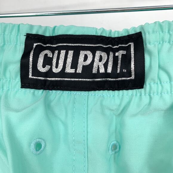 Culprit Swimwear Men's XXL Solid Light Turquoise Swim Short Bottoms NEW - Picture 5 of 7